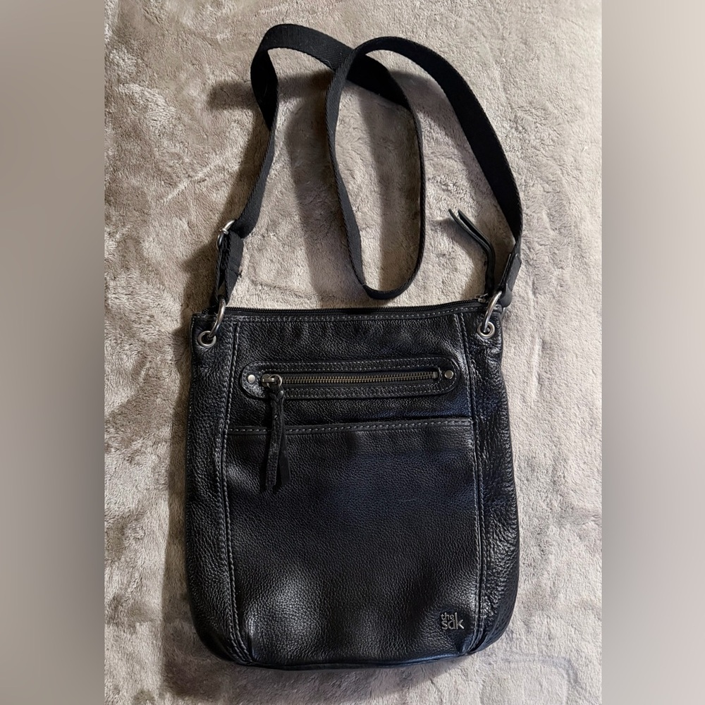 The Sak Black Leather Lucia Crossbody Bag